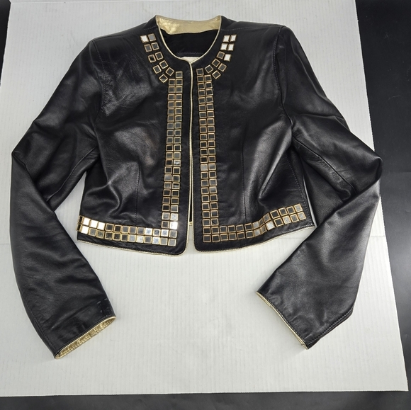 Cache Jackets & Blazers - CACHE Cropped Jacket Mirror Accents S